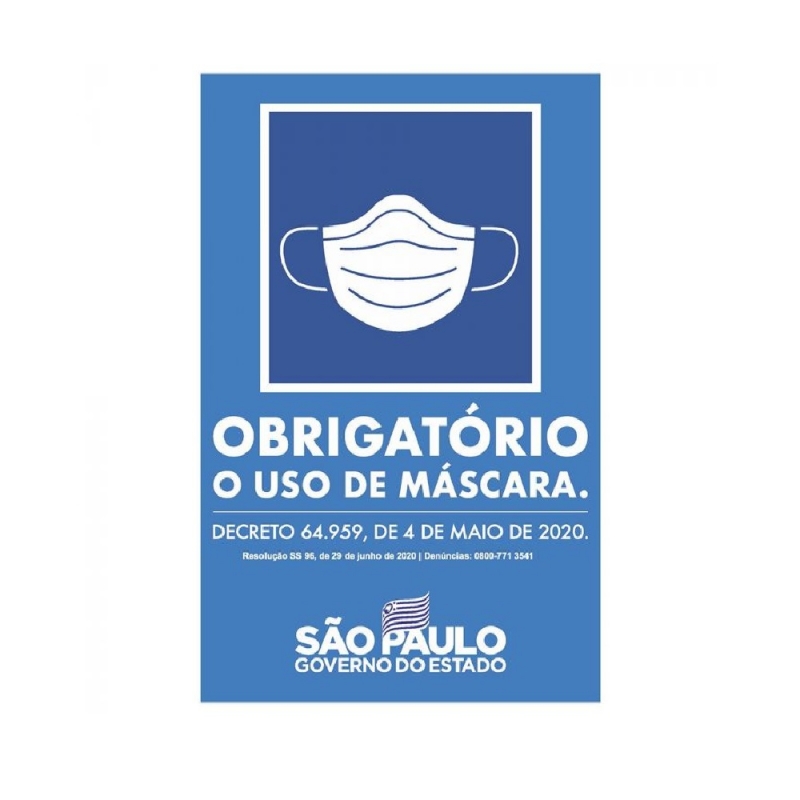 Placa Obrigatório O Uso de Máscara