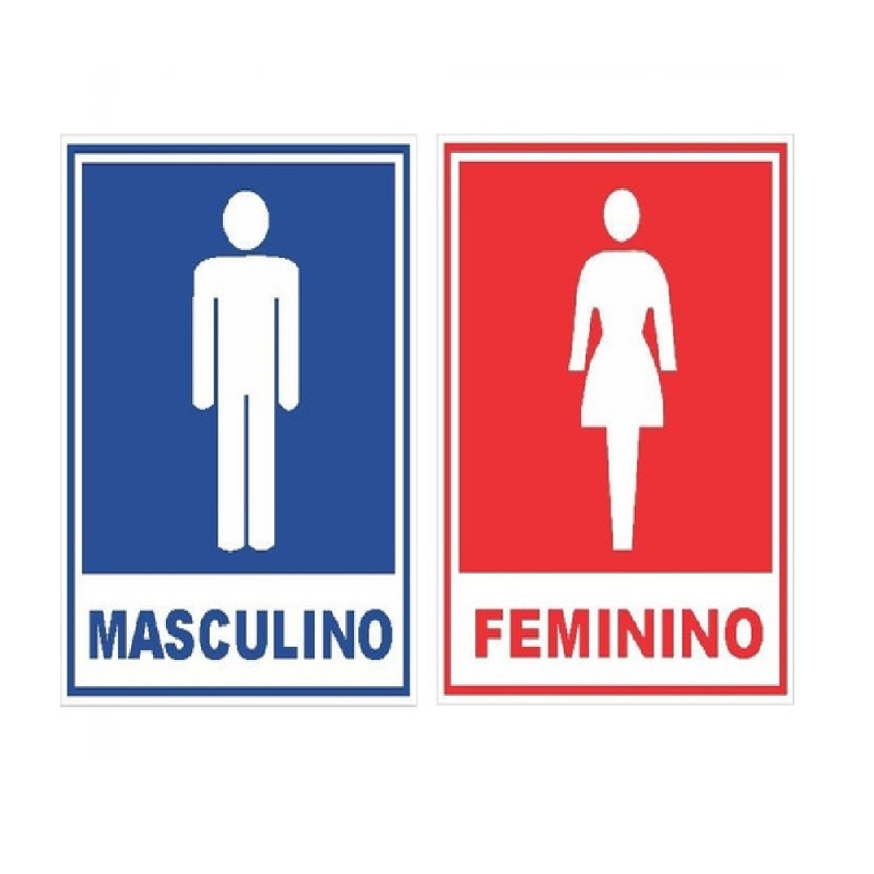 PLACA MASCULINO E FEMININO 