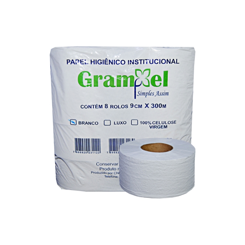 Papel hig. branco Grampel 300 metros 