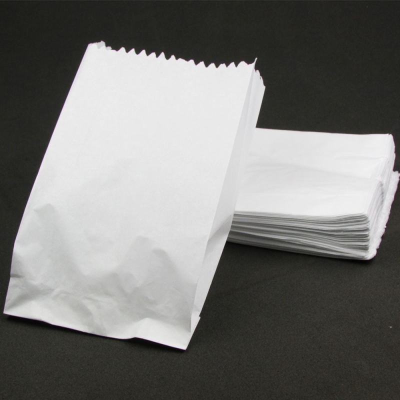 Saco papel kraft Branco 1/2kg, 1kg, 2kg, 3kg, 5kg 7,5kg e Nº2 pipoca branco